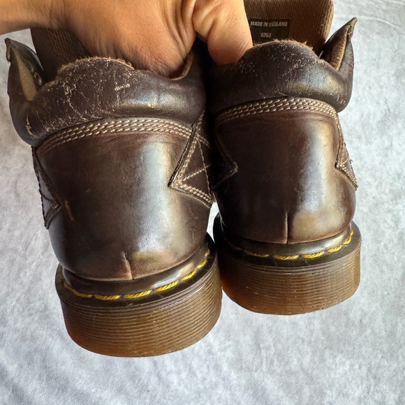 Vintage Dr. Martens Dark Brown Leather Men's Boots made in England - Picture 4 of 11